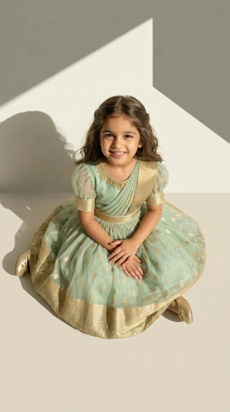 Mint Green Classic Ethnic Gown