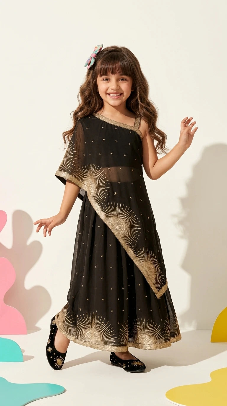 Black & Gold Ethnic Dress