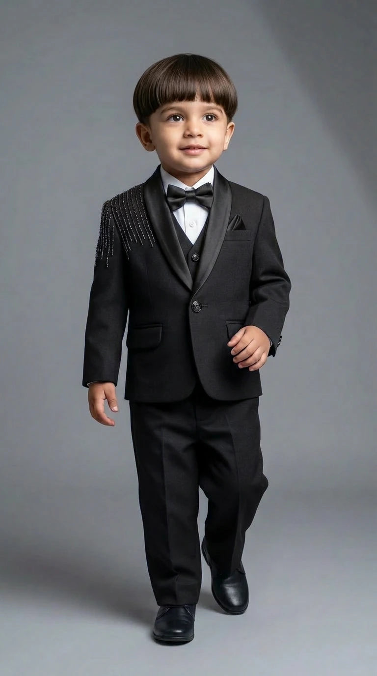 Midnight Luxe Embellished Boys Tuxedo Set
