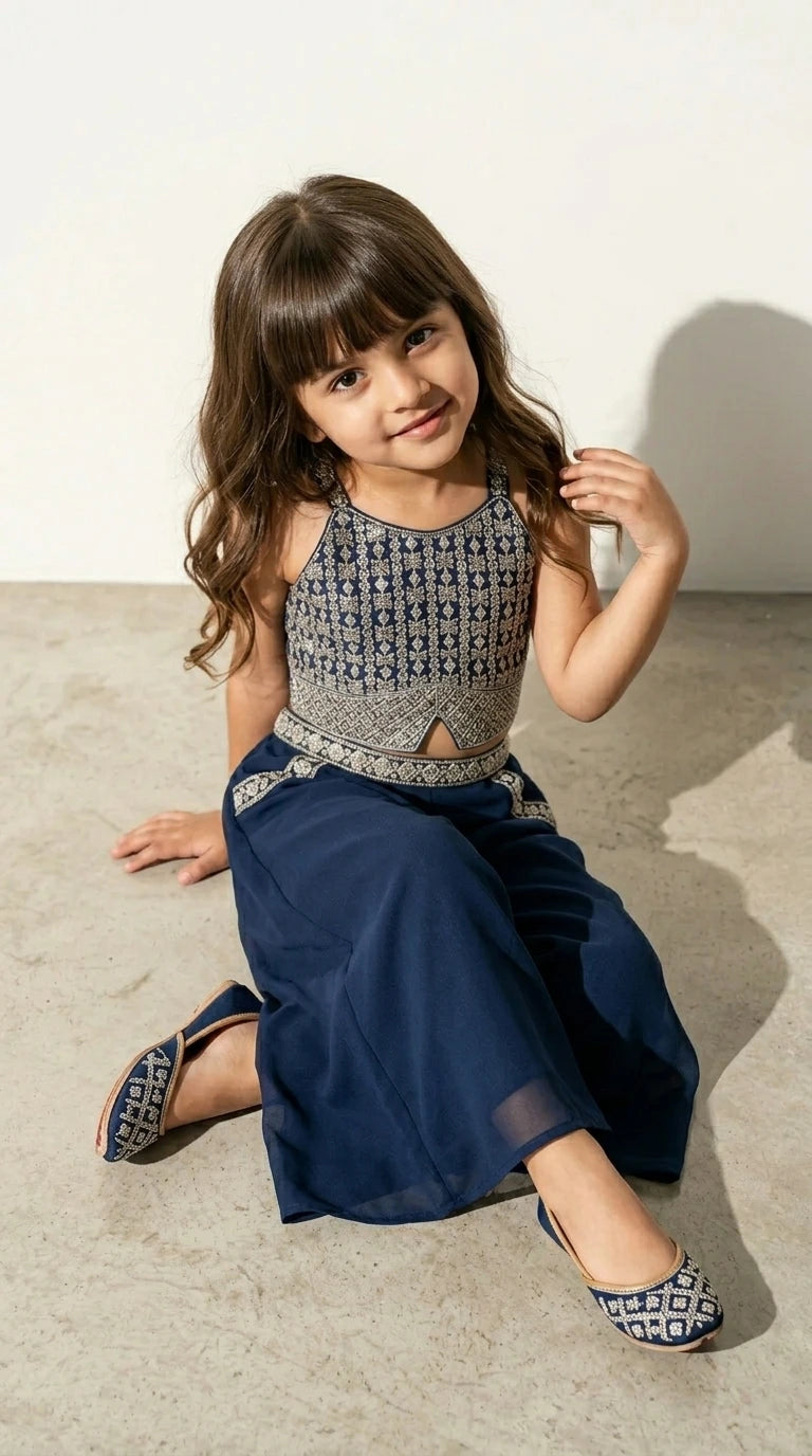 Midnight Blue Ethnic Co-ord Set