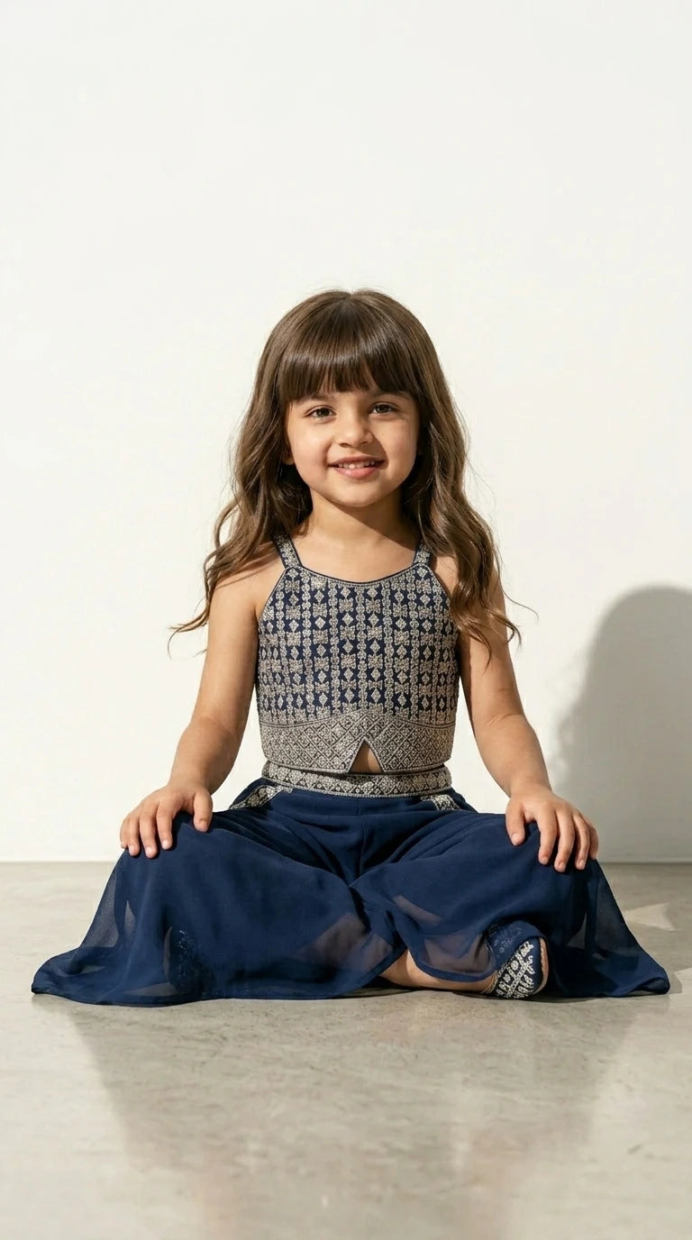 Midnight Blue Ethnic Co-ord Set