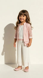 Pastel Jacket Palazzo Set