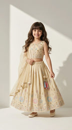 Ivory Floral Embroidered Lehenga Set