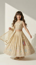 Ivory Floral Embroidered Lehenga Set