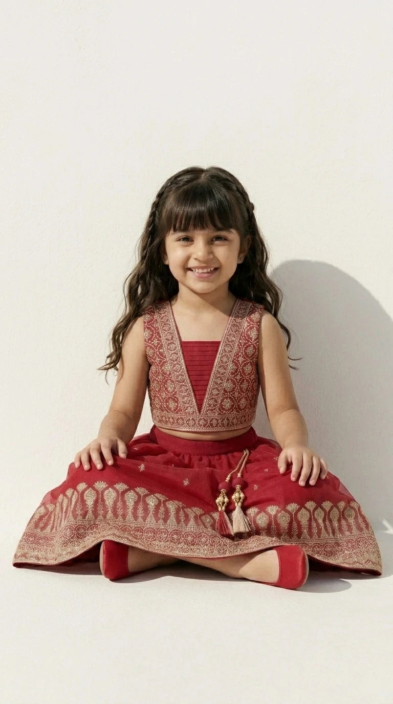 Classic Red & Gold Lehenga Set