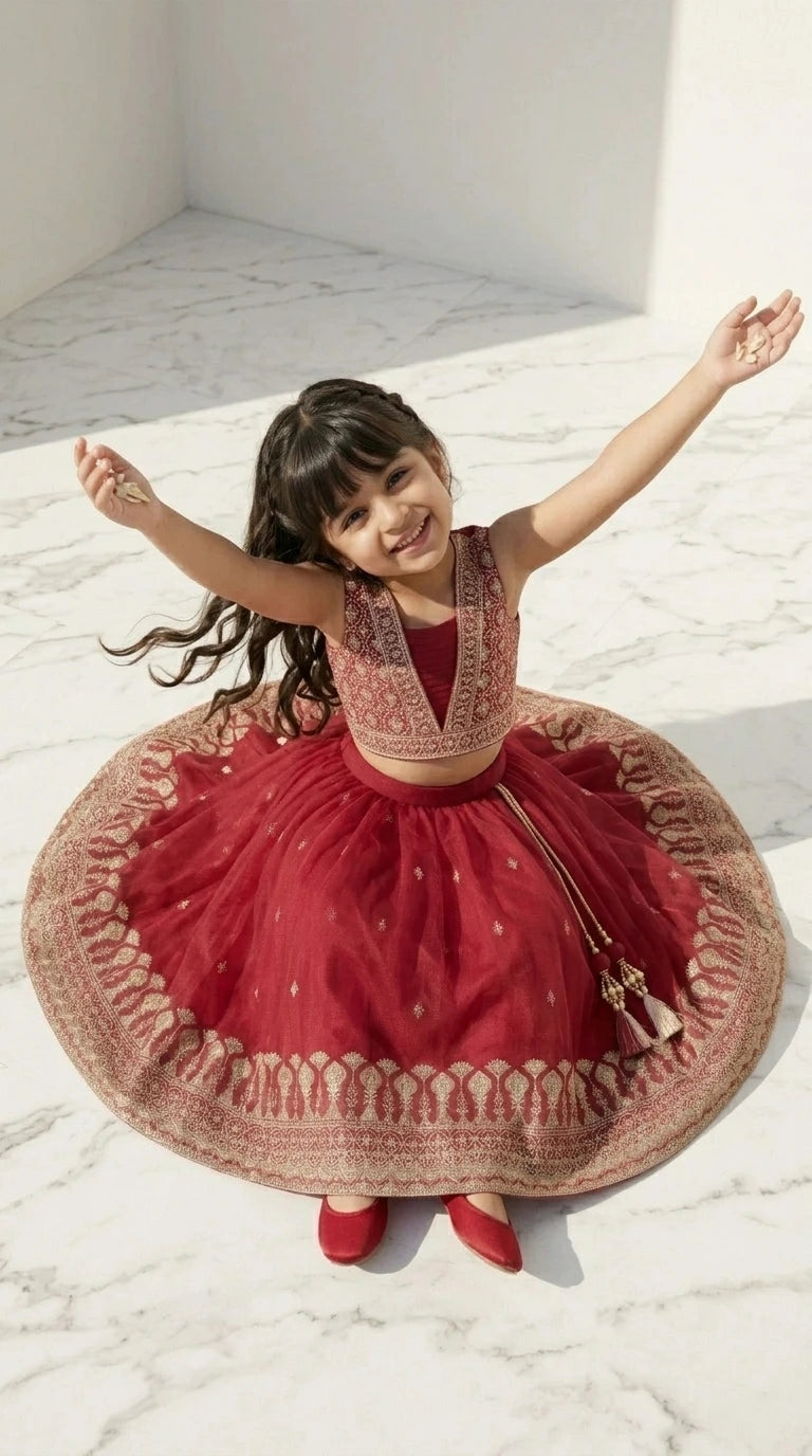 Classic Red & Gold Lehenga Set