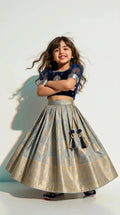 Navy Blue & Gold Festive Lehenga Set