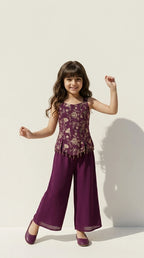Plum Floral Palazzo Set