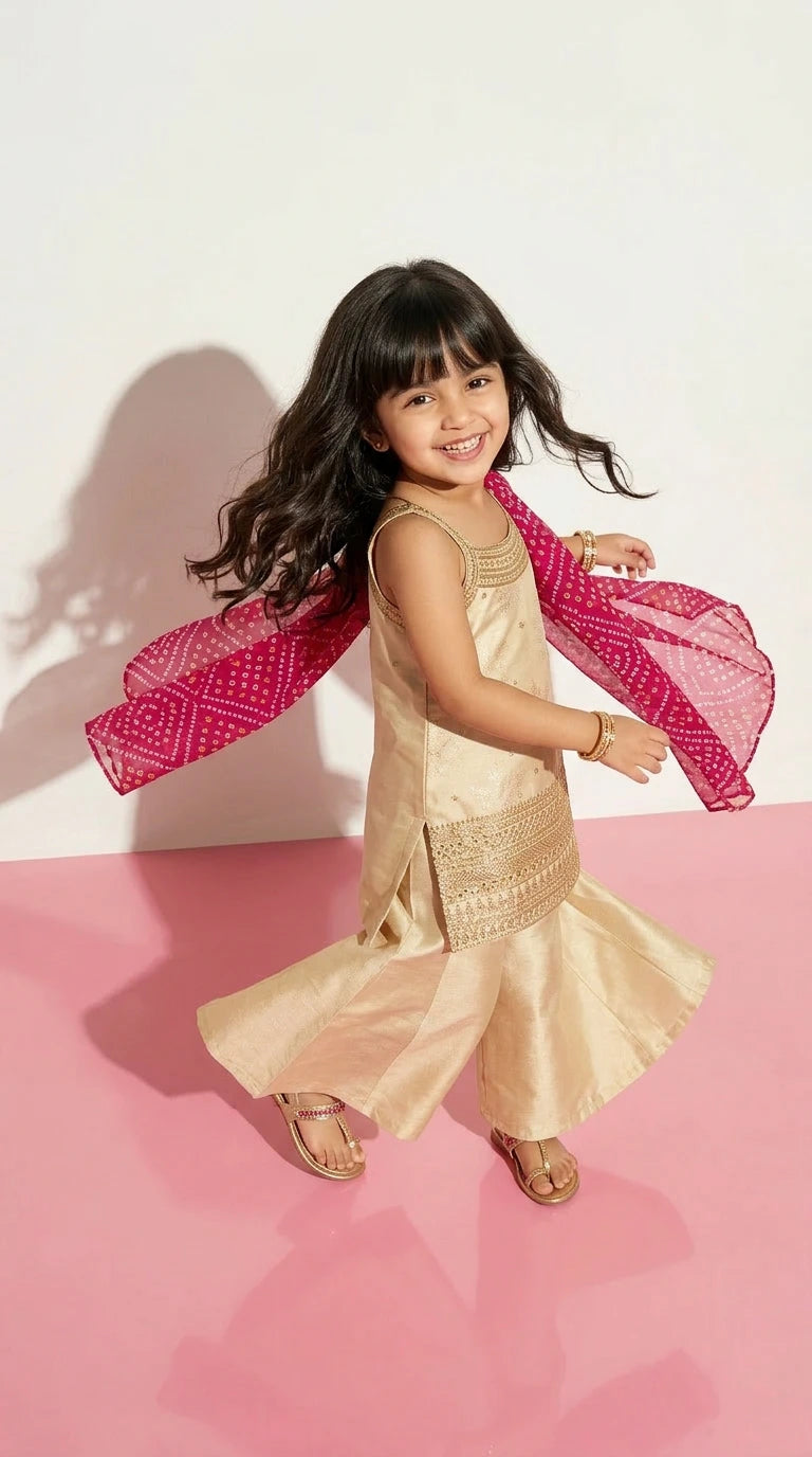 Classic Gold Kurta Palazzo Set