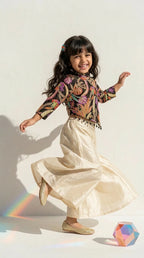 Black Floral Indo-Western Set