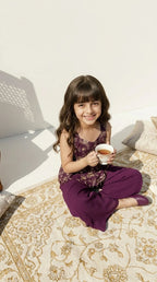 Plum Floral Palazzo Set