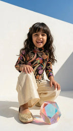 Black Floral Indo-Western Set