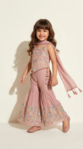 Dusty Rose Floral Sharara Set