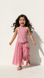 Blush Pink Floral Indo-Western Set