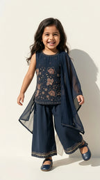 Midnight Blue Festive Sharara Set