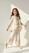 Ivory Floral Embroidered Cape Co-ord Set