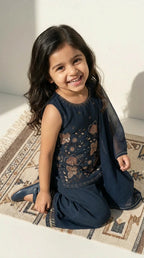 Midnight Blue Festive Sharara Set