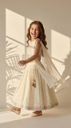 Ivory Floral Pastel Lehenga Set