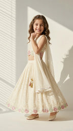 Ivory Floral Pastel Lehenga Set
