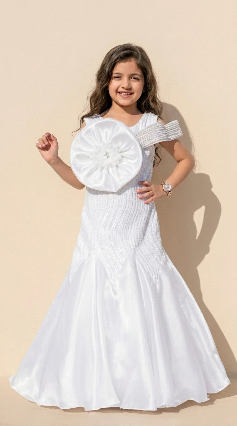 Pearl Rosette Mermaid Princess Gown
