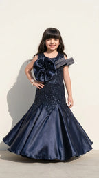 Midnight Rosette Mermaid Princess Gown