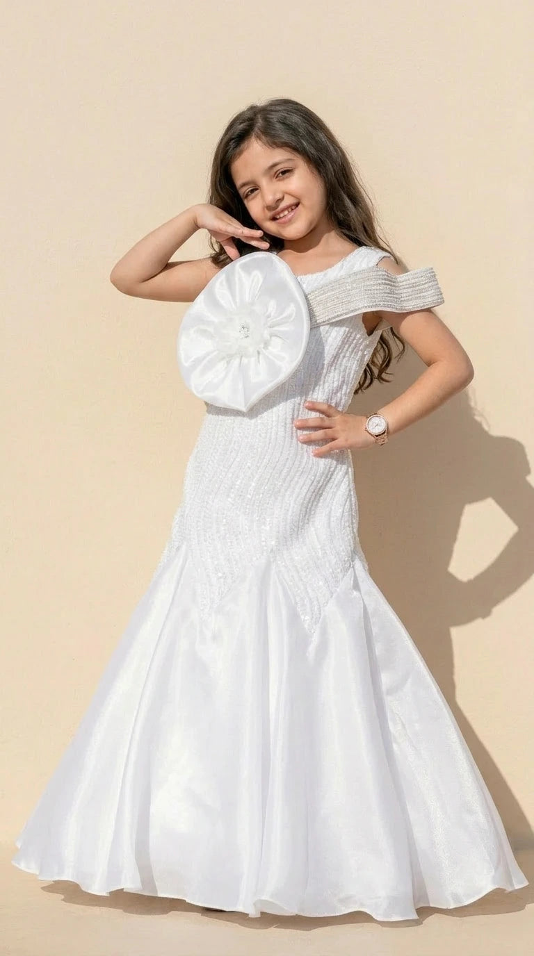 Pearl Rosette Mermaid Princess Gown