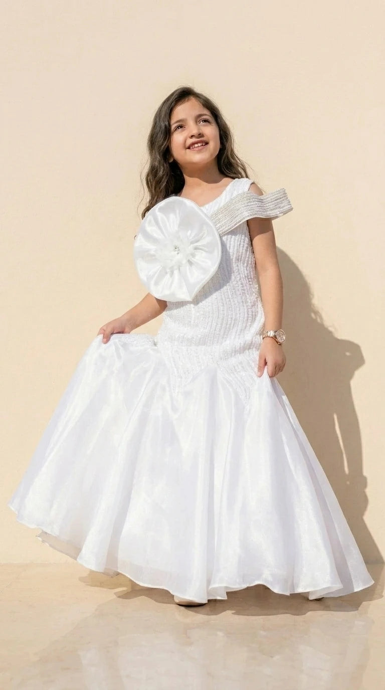 Pearl Rosette Mermaid Princess Gown
