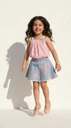 Blush Bloom Floral Skirt Set