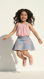 Blush Bloom Floral Skirt Set