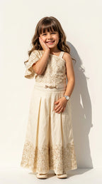 Ivory Grace One-Shoulder Palazzo Set