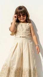 Ivory Grace One-Shoulder Palazzo Set
