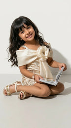Golden Blossom Luxe Party Dress