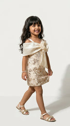 Golden Blossom Luxe Party Dress