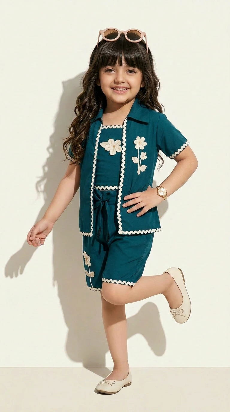 Teal Blossom Summer Co-ord Set