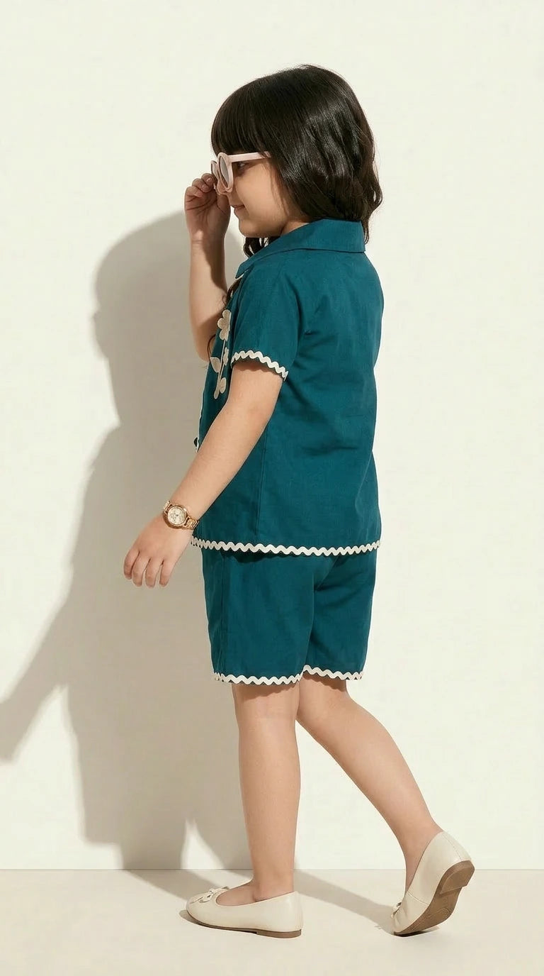 Teal Blossom Summer Co-ord Set