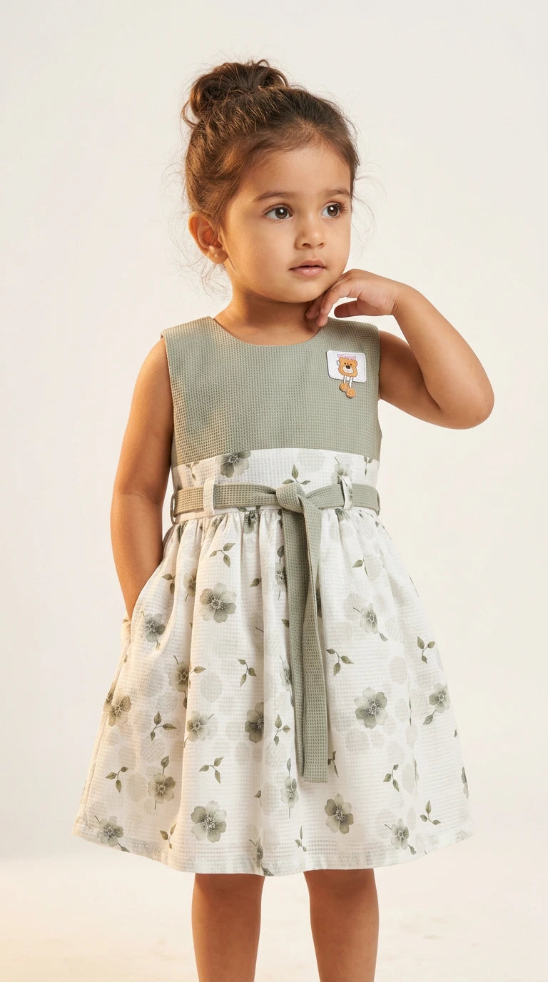 Sage Blossom Baby Dress