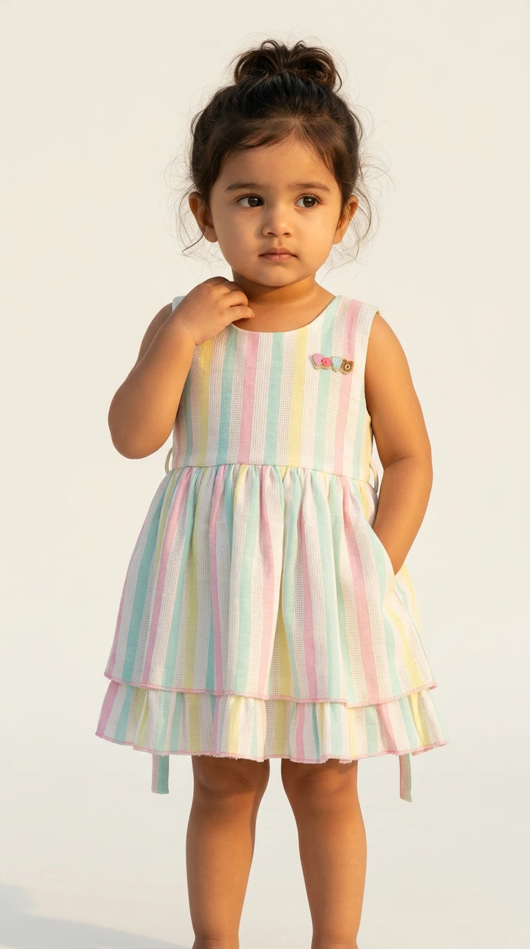 Pastel Rainbow Tiered Dress