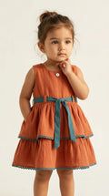 Autumn Bloom Tiered Cotton Dress