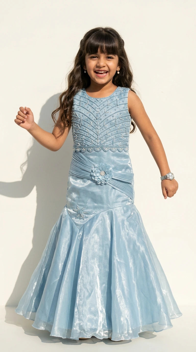 Crystal Frost Mermaid Princess Gown