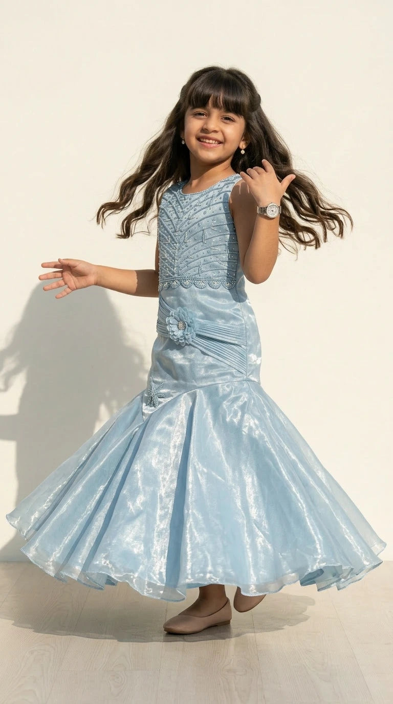 Crystal Frost Mermaid Princess Gown