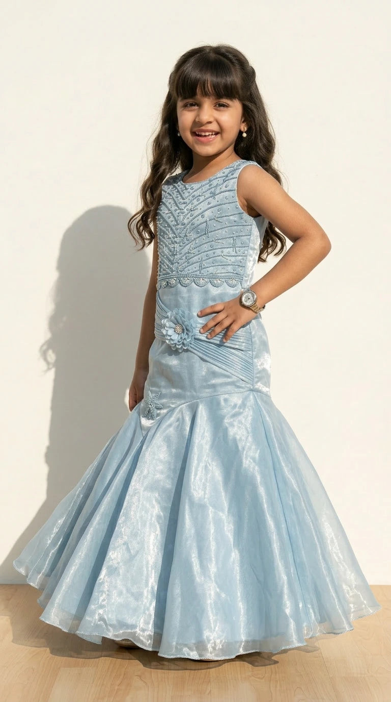 Crystal Frost Mermaid Princess Gown