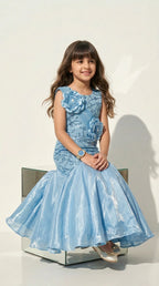 Ocean Bloom Mermaid Princess Gown
