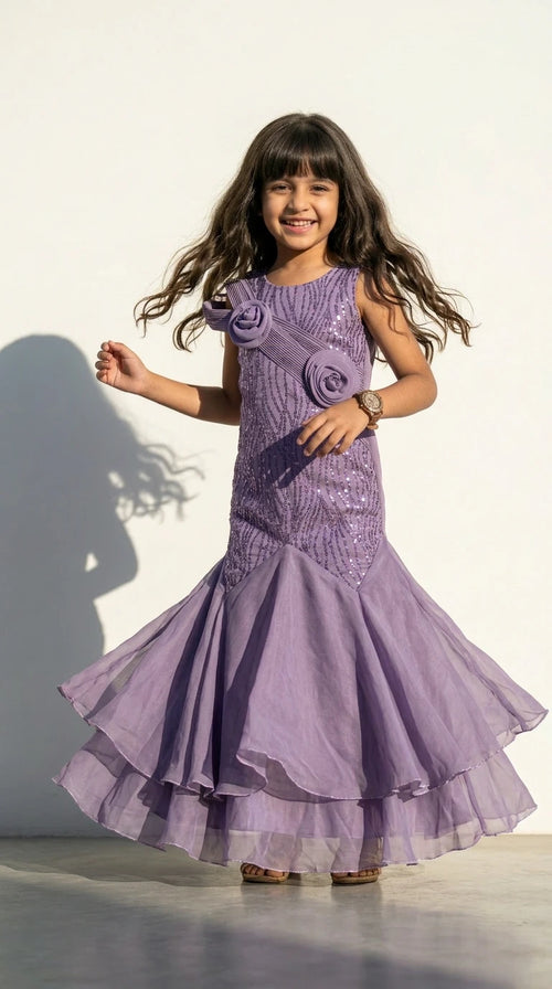 Amethyst Rose Mermaid Princess Gown