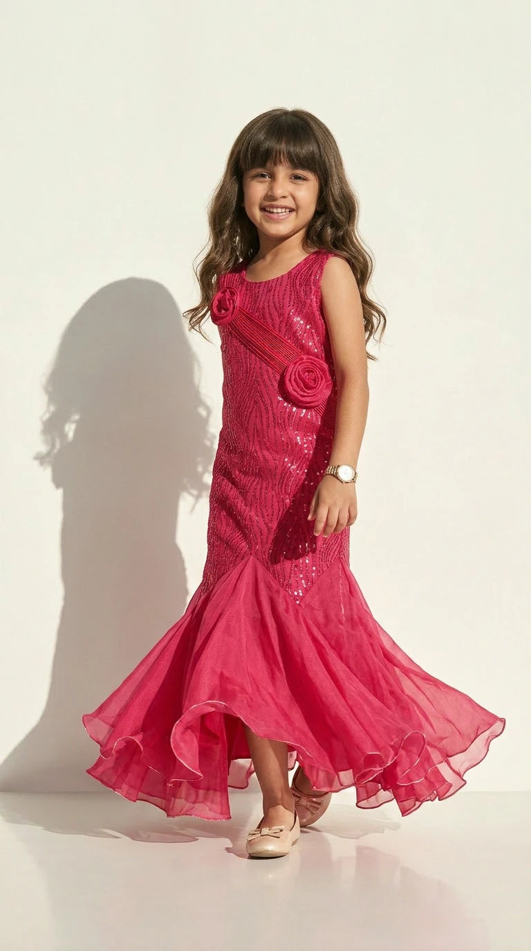 Ruby Rose Mermaid Princess Gown