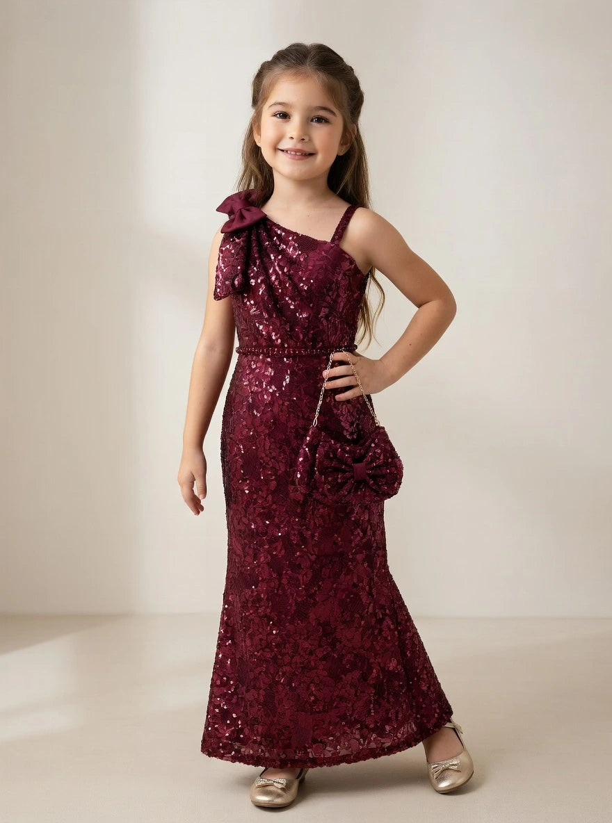 Ruby Sequin Party Gown