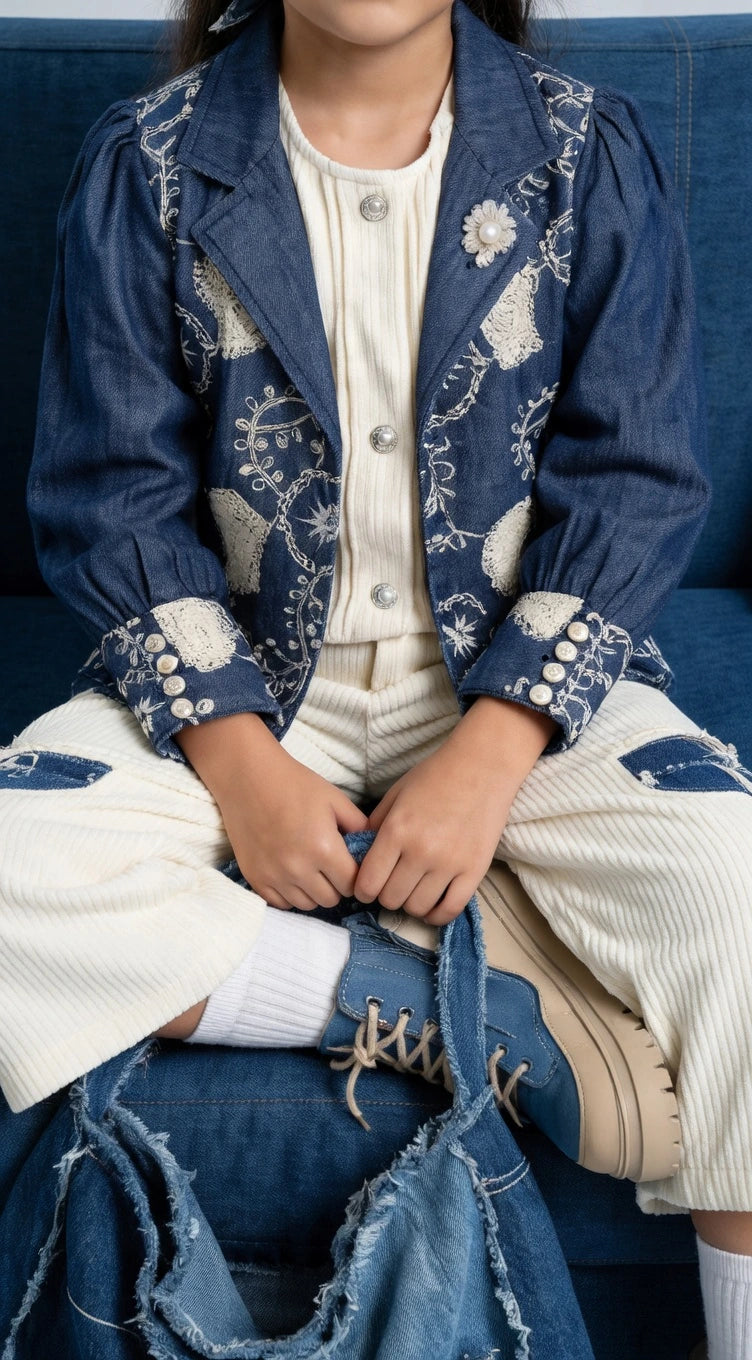 ETHNIA Denim Fusion Co-ord Set