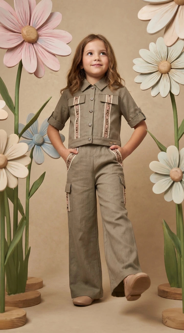 ETHNIA Olive Charm Co-ord Set