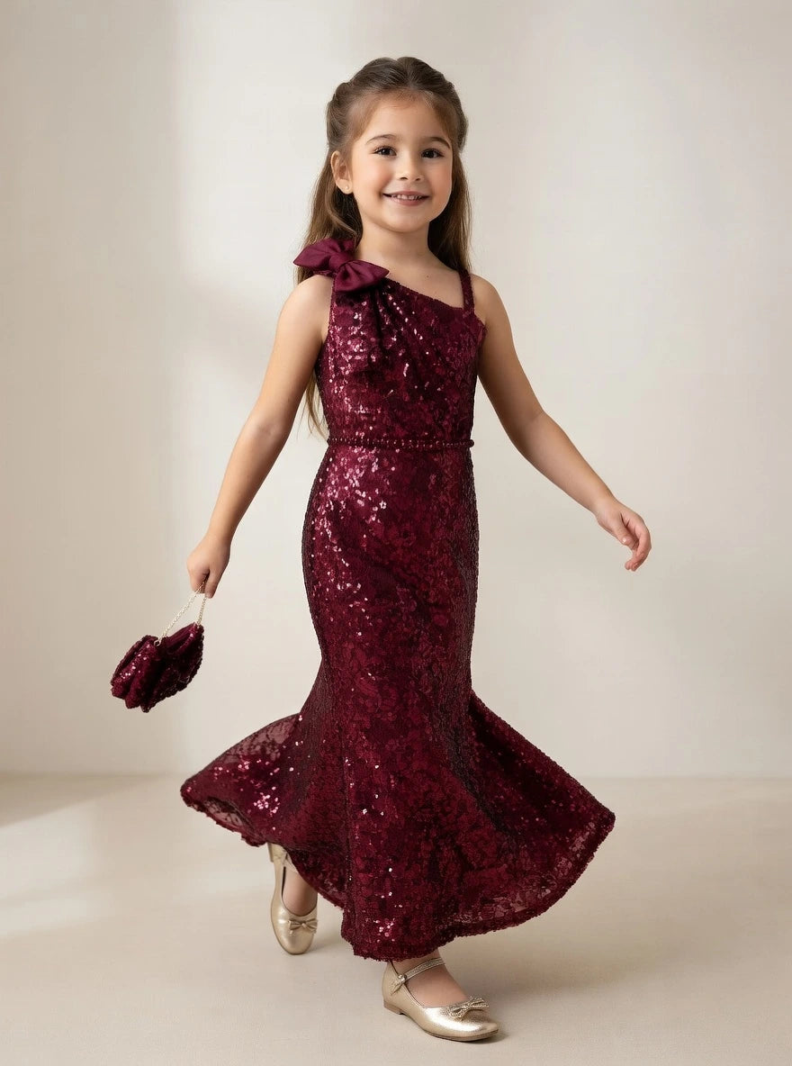 Ruby Sequin Party Gown