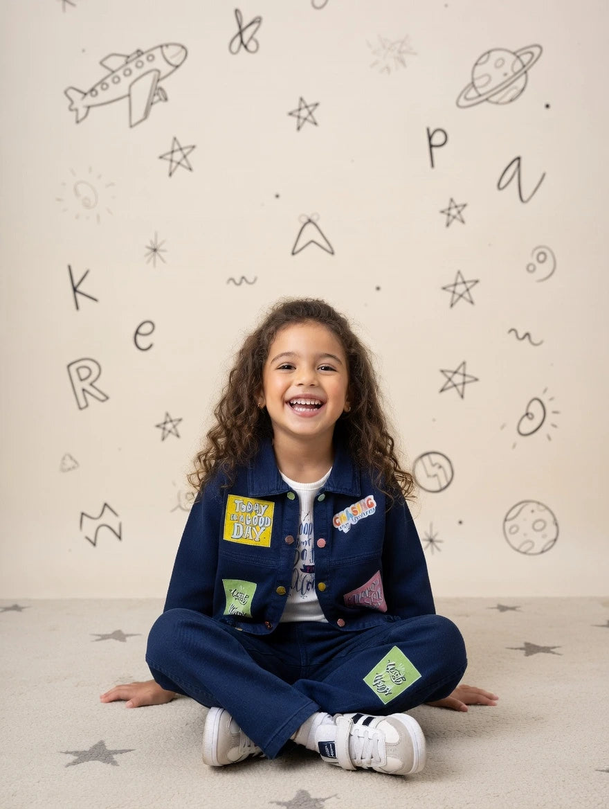 ETHNIA Happy Patch Denim Co-ord Set